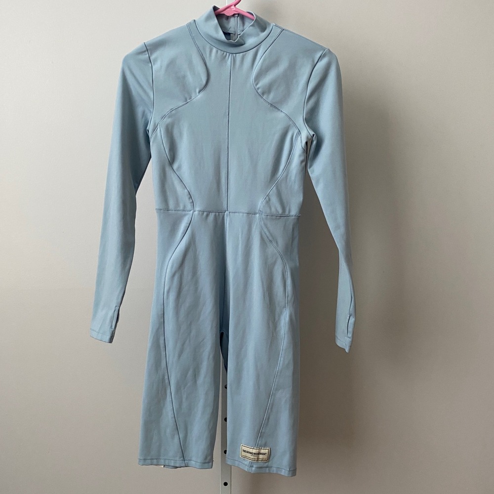 The Giving Movement Sporty Chic Sustainable Yoga Performance Romper M Blue